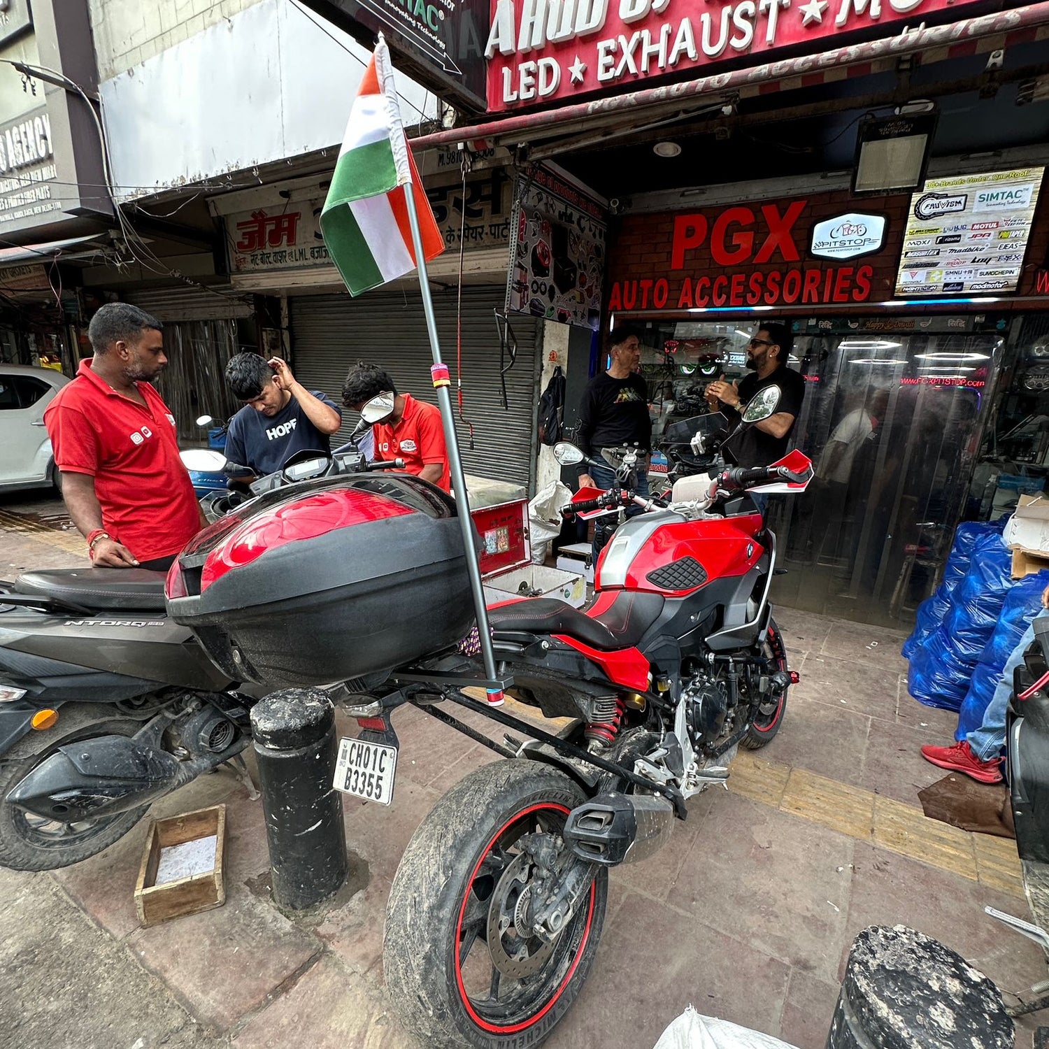 Motorcycle Heavy CNC Flag Pole with Bracket