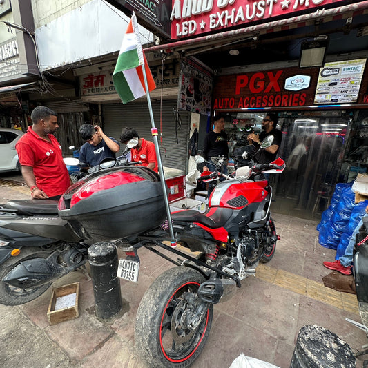 Motorcycle Heavy CNC Flag Pole with Bracket