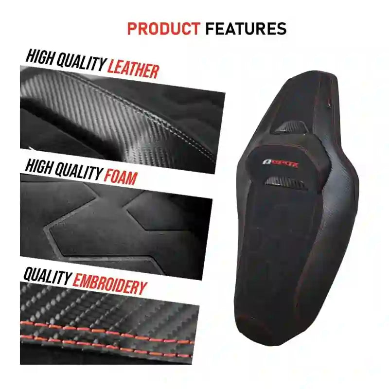 Yamaha Aerox V2 Camel Black Seat Assembly with Embroid Logo and Carbon Design