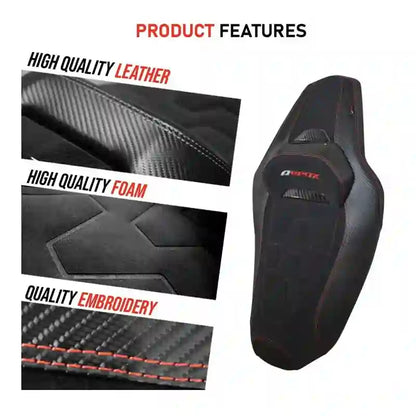 Yamaha Aerox V2 Camel Black Seat Assembly with Embroid Logo and Carbon Design