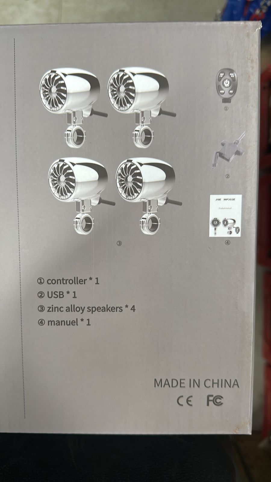 Fauvism Set of 4 chrome finish Hi-Fi sound quality motorcycle audio system universal Support BT, FM